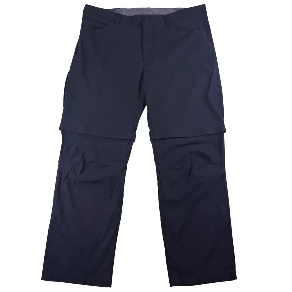 Eddie Bauer Convertible Tech Pants Shorts Men's 40 X 30 Black Lightweight Hiking